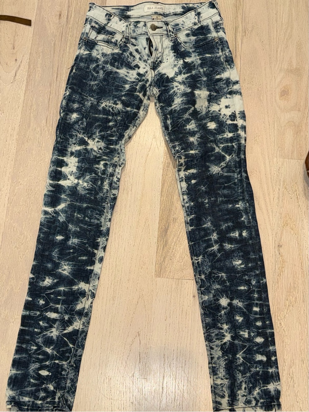 Wax Jean Women's Black and White Tie-Dye Skinny Jeans